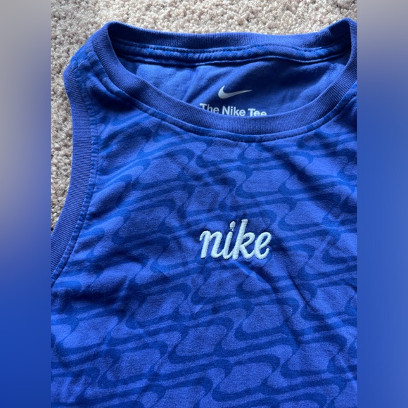 Nike Embroidered Dri-FIT Icon Clash Women's High-Neck Training Tank Blue - Picture 2 of 5